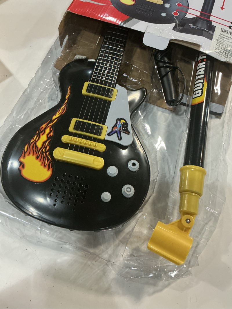 Condition photo showing Good Condition for freecat toddler guitar  cool black toy guitar for kids boys ages 3 4 5 6 years  with microphone and adjustable stand  musical instrument christmas &bi