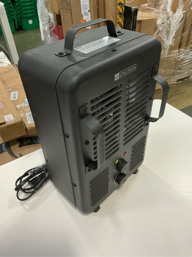 Condition photo showing As Is for Utilitech 1500 -Watt Utility Fan Utility Indoor Electric Space Heater