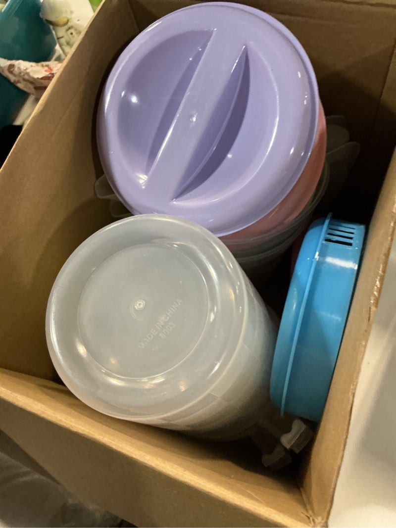 Condition photo showing Good Condition for honeydak 6 pcs 70 oz round clear plastic pitcher with lid & handle for water iced tea beverages (6 packs assorted color) jarras para aguas frescas plastic pitcher for easy pouring 70 oz colorful 6
