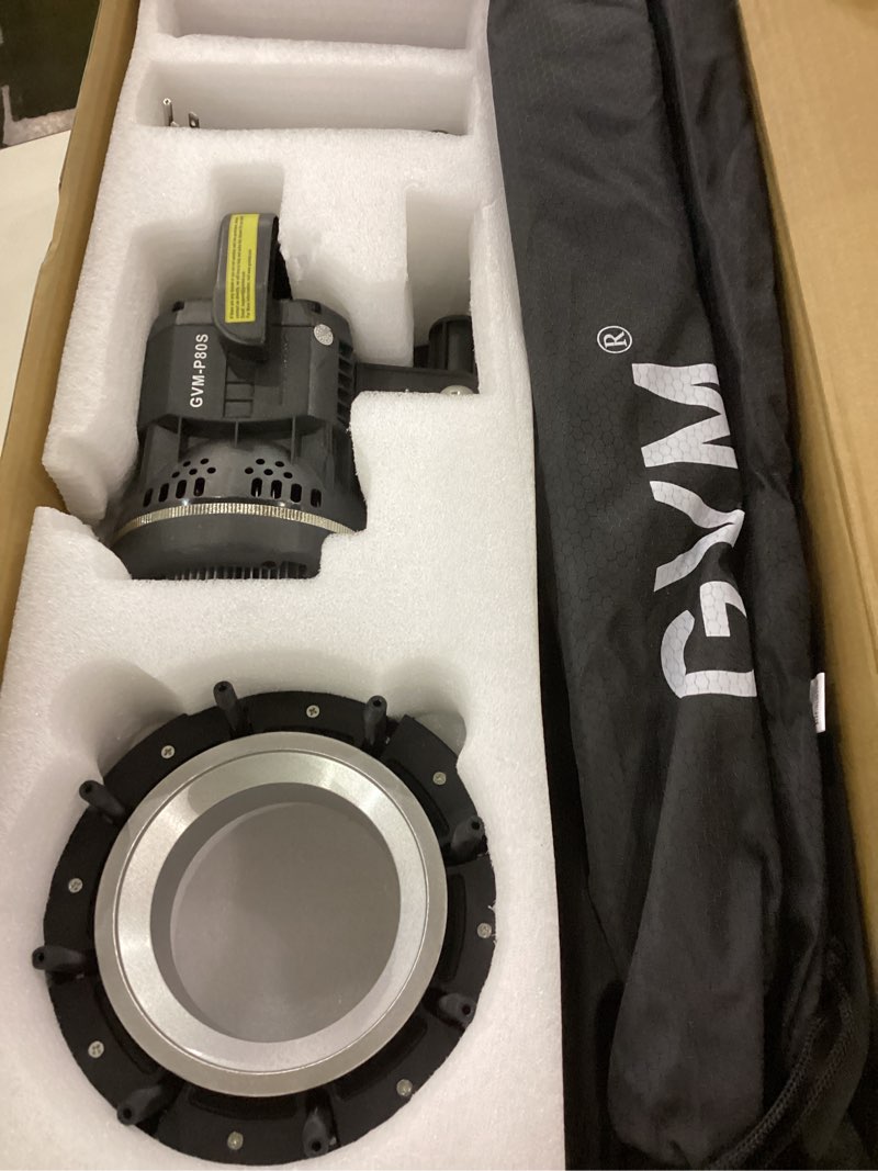 Condition photo showing Good Condition for GVM 80W Photo Studio Lighting Kit, LED Video Light with Bowen Mount 23.6" Softbox, Tripod Stand, Continuous Output Daylight 5600K Lights for Photography gvm lighting