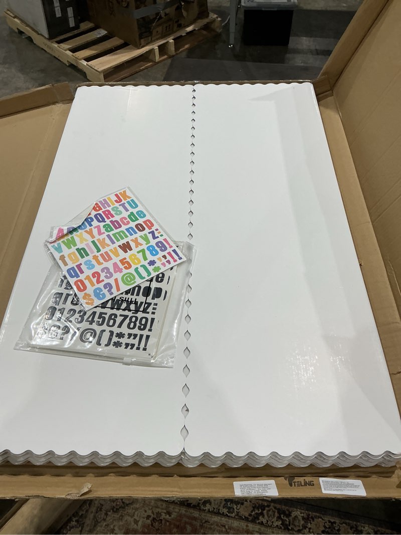Condition photo showing Good Condition for incomplete  teling 40 pcs trifold poster board 36\" x 48\" large science fair display board lightweight fold presentation paperboard 8 trifold display paperboard and 16 letter stickers and 16 pcs science titles