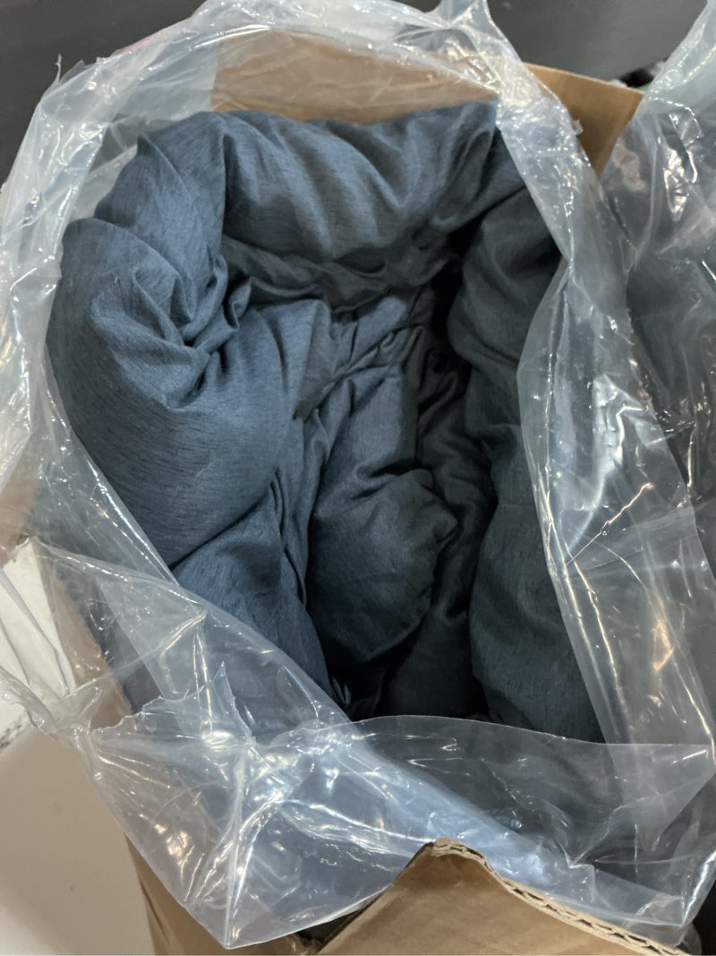 Condition photo showing Good Condition for monbix california king comforter set - 7 pieces cationic dyeing navy blue bed in a bag cal king bedding sets with comforter, sheets, pillowcases & shams, reversible bedding comforters sets navy blue 7piece-cal king(104”*96”)