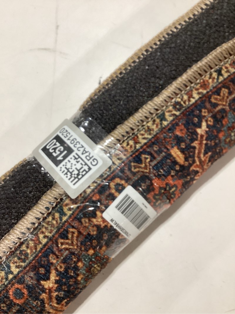 Condition photo showing New/Like New for Keen Home Design 5x7 Rug - Machine Washable Area Rug with Non-Slip Backing, Ideal for Living Room, Dining Room, Bedroom - Vintage, Easy Clean, Durable, Low Pile Rug - (5' x 7') 5' x 7' (Rectangular) Red / Turquoise Blue