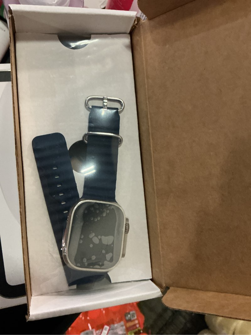 Condition photo showing Good Condition for apple watch ultra 2 [gps + cellular, 49mm] - titanium case with blue ocean band, one size (renewed) modern one size - fits 130-200mm wrists titanium case with blue ocean band without applecare+