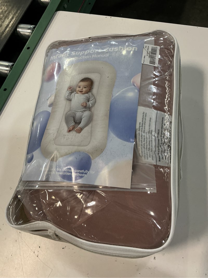 Condition photo showing Good Condition for baby lounger for newborn 0-24 months, infant support cushion compliant with 16 cfr 1243, soft cotton portable baby lounger for supervised awake time, washable cover (pink), pallet of product