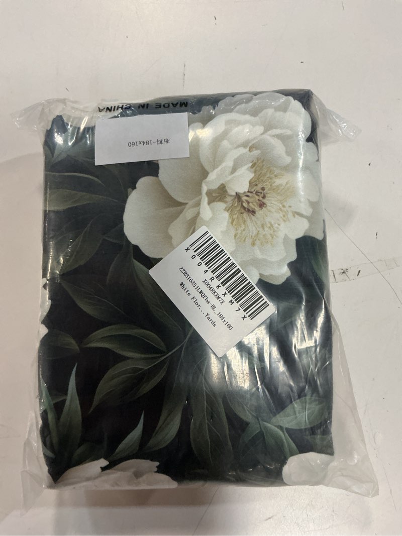 Condition photo showing New/Like New for white floral fabric by the yard peony flowers waterproof outdoor decor for kids girls women botanical leaves white green garden vintage upholstery fabric for chairs diy art decor 2 yards beige white green 2 yards