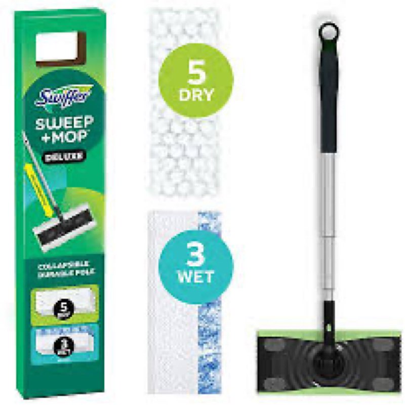 Swiffer Sweep & Mop Deluxe 2-in-1 Floor Mopping and Sweeping Kit, Multi-Surface Kit for Floor Cleani