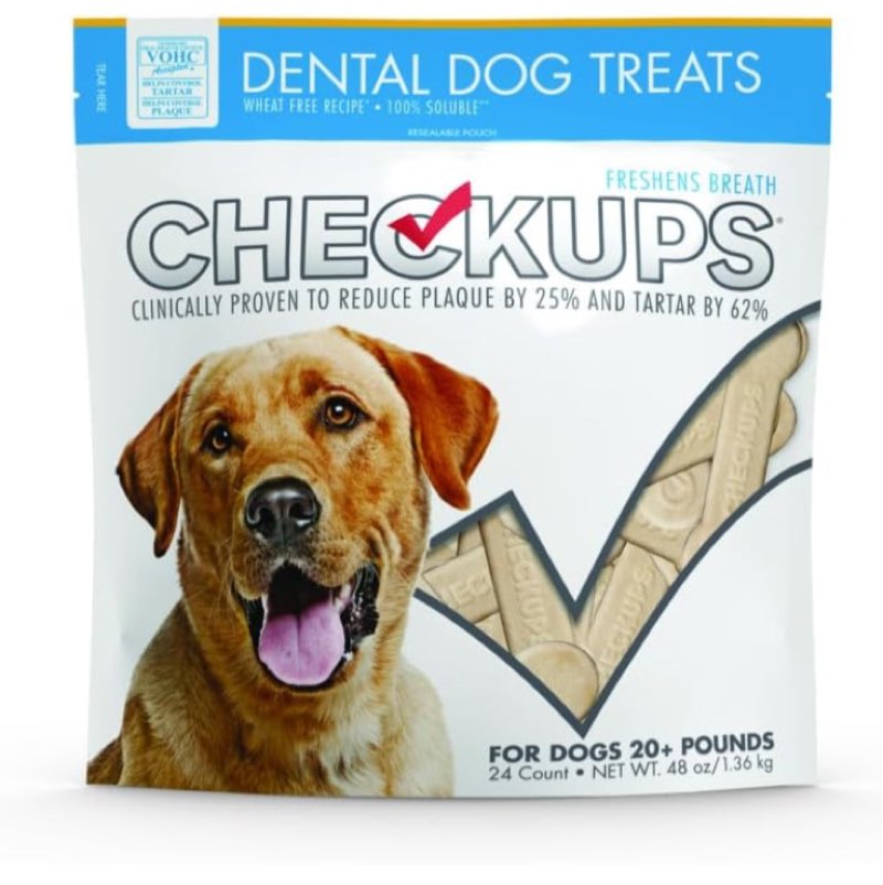 BBD: 06/2025- Checkups- Dental Dog Treats 1pack 48oz 24 Count Each Ak%hles