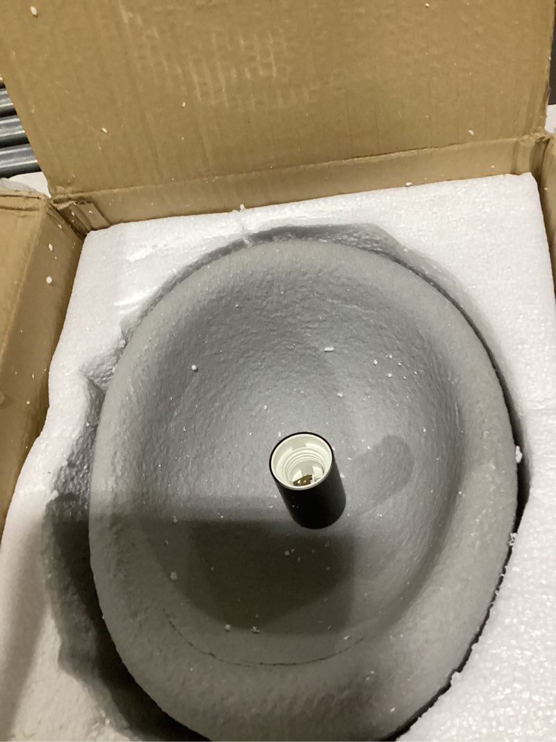Condition photo showing Good Condition for wabi sabi pendant light oval, 11.8in japanese ceiling fixture for kitchen island dining room bedroom hallway, modern japandi minimalist hanging lamp grey e26 base (30cm/11.8in)