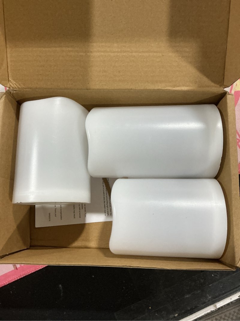 Condition photo showing Good Condition for Homemory Solar Powered Candles Outdoor Waterproof, Flickering Glow, Rechargeable Candles, Solar Powered Candles for Outside, Lanterns, Sensor Only, Dusk to Dawn, Set of 3 D3"xH4"5"6"