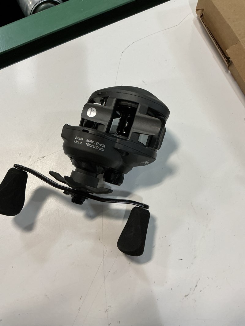 Condition photo showing As Is for piscifun torrent ii baitcasting fishing reel, 20lb carbon fiber drag baitcasters, 6.6:1/8.1:1 gear ratio & magnet braking system low profile casting reel, left/right handed grey-right hand retrieve 8.1:1 gear ratio