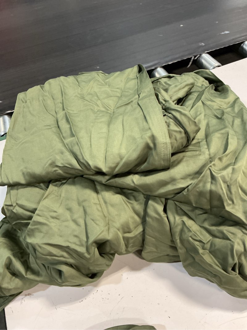 Condition photo showing As Is for quince bamboo sheet set king olive 3 pcs 