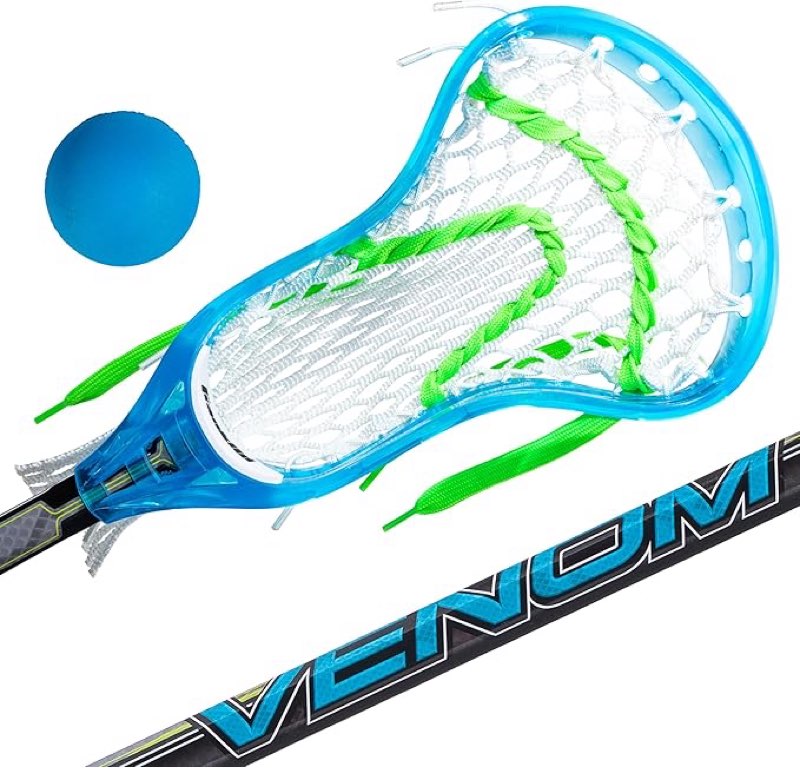 franklin sports kids mini lacrosse stick + ball set - venom youth plastic lacrosse