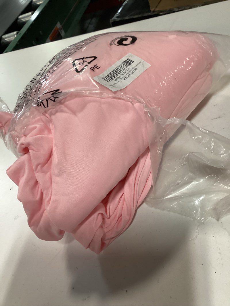 Condition photo showing As Is for Pink Arch Backdrop Cover Set of 2-7.2ft, 6ft Arch Covers Stretchy Backdrop Spandex Baby Shower Arch Stand Covers for Girls Birthday Party Wedding Bridal Shower Photo Background Decorations 7.2FT+6FT Baby Pink