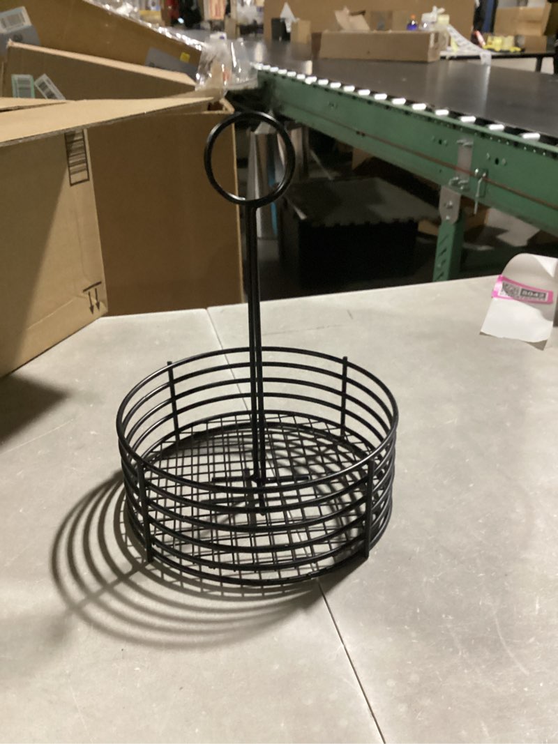 g.e.t. enterprises black round stainless steel condiment caddy iron teflon coated table caddies collection 4-31860 (pack of 1)