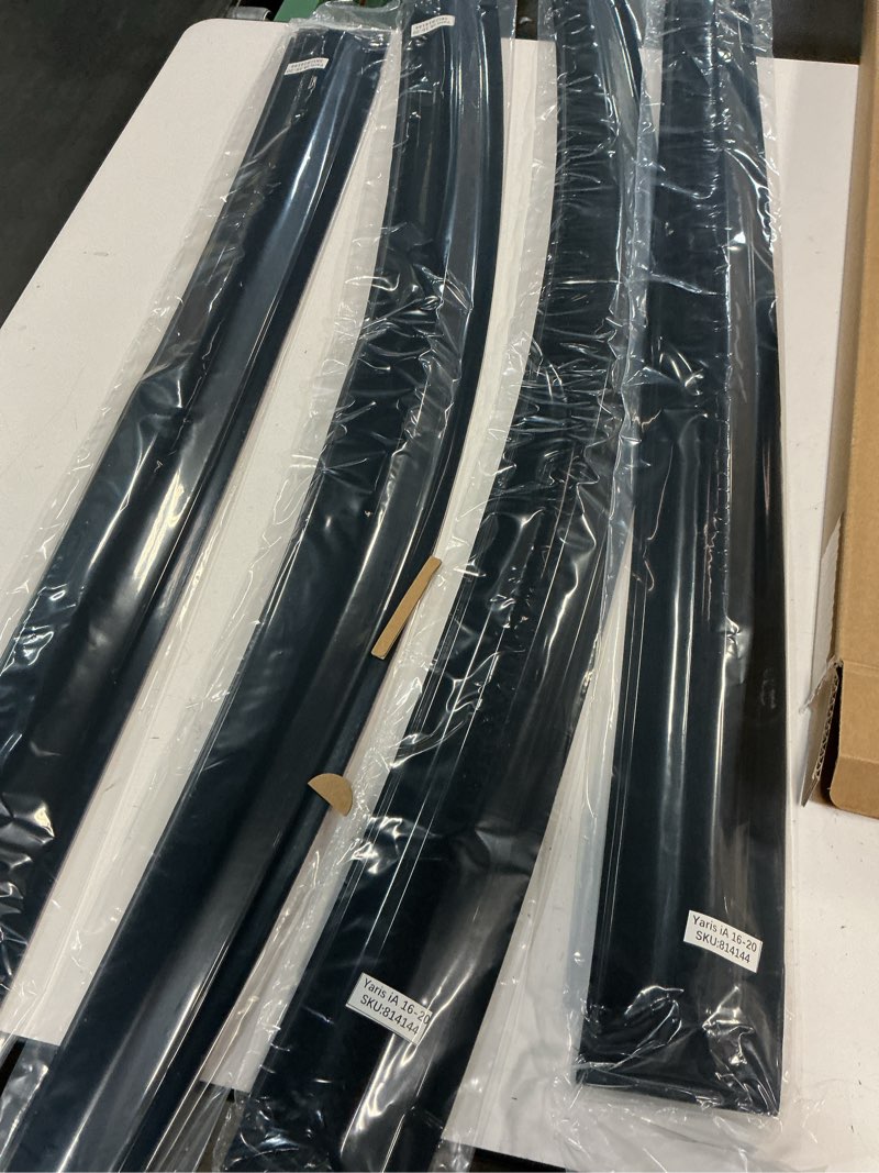 Condition photo showing New/Like New for kpy window visor compatible with toyota yaris ia & scion ia hatchback 2016-2020, rain guard side window vent deflectors tape-on style, 2016 2017 2018 2019 2020, black