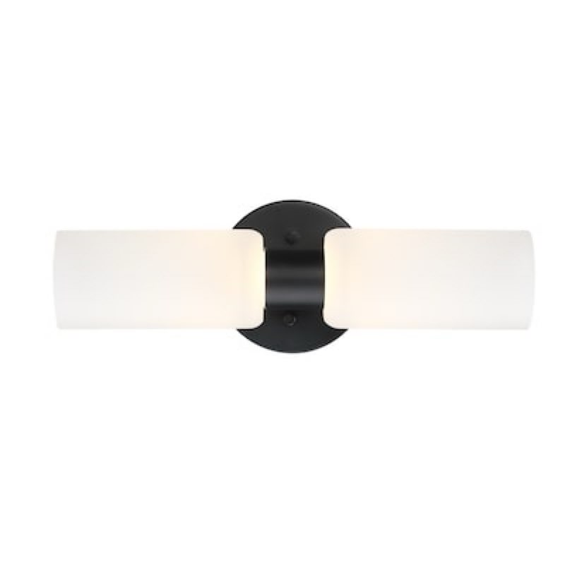  Project Source Corydon 14.6-in 2 Light Matte Black Integrated LED Traditional Bathroom Vanity ligh