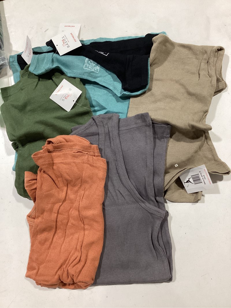 Condition photo showing Good Condition for sexy basics women's 100% cotton flex tank tops | soft super fit ribbed fabric tanks | multi-packs & colors small 12 pack - white