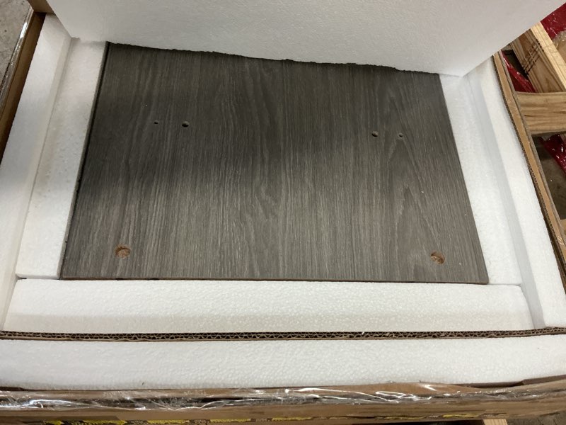 Condition photo showing New/Like New for Marsail 40" Lift Top Coffee Table, 4 in 1 Coffee Table with Hidden Compartment, 1 Open Shelf and 2 Drawers, Multifunctional Farmhouse Center Table for Living Room and Home Office, Dark Grey
