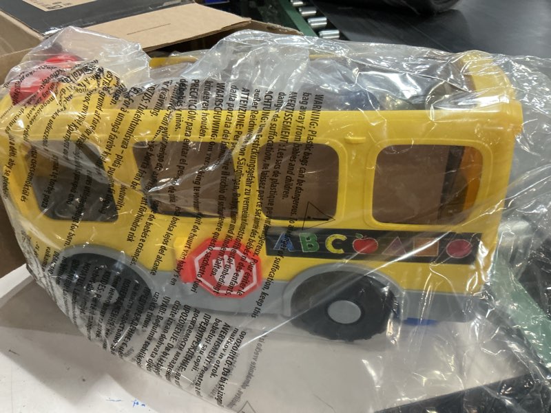 Condition photo showing New/Like New for fisher-price little people toddler toy big yellow school bus & community heroes set, musical pull-along vehicle & figures for kids ages 1+ years