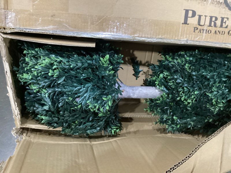 Condition photo showing Good Condition for pure garden artificial tree - 5ft faux hedyotis topiary ball plant in weighted pot - fake plants for indoor display or front porch decorations