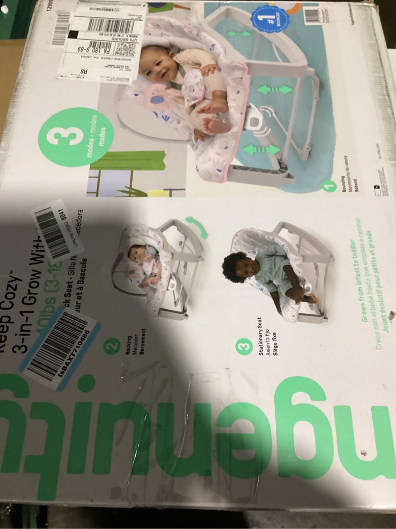 Condition photo showing Good Condition for ingenuity keep cozy 3-in-1 grow with me vibrating baby bouncer seat & infant to toddler rocker, vibrations & -toy bar, 0-30 months up to 40 lbs (pink burst)