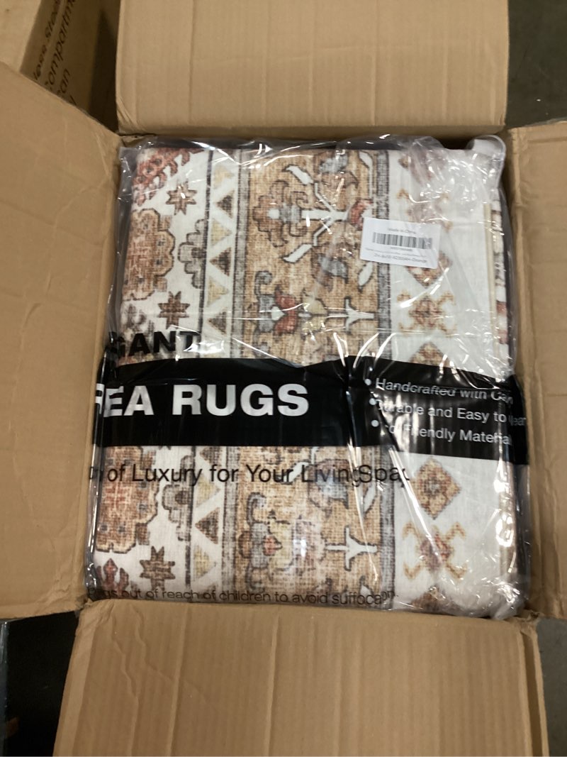 Condition photo showing New/Like New for zesthome 8x10 area rugs for living room,large washable rug,orange | rugs for bedroom,dining room,office,low pile,soft, vintage rug,stain resistant indoor carpet,non slip,home decor orange 8' x 10' (rectangular)