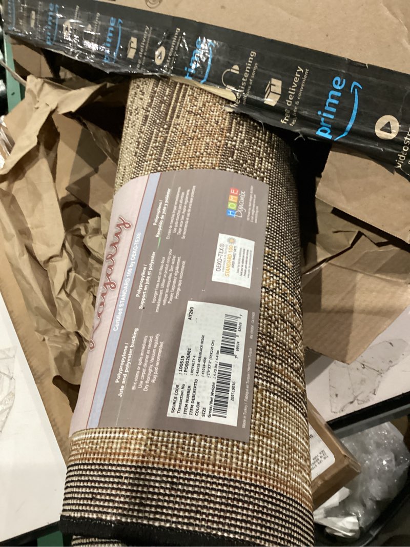 Condition photo showing As Is for Home Dynamix Royalty Vega Contemporary Geometric Runner Area Rug, Black/Beige, 1'9"x7'2" Black/Beige 1'9" x 7'2" (Rectangular)