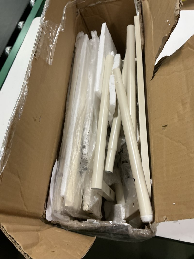 Condition photo showing As Is for VASAGLE Side Table with Charging Station, Narrow End Table, 3-Tier Nightstand, Sofa Table for Small Spaces, Magazine Rack, for Living Room, Bedroom, Study, Cream White ULET335W01