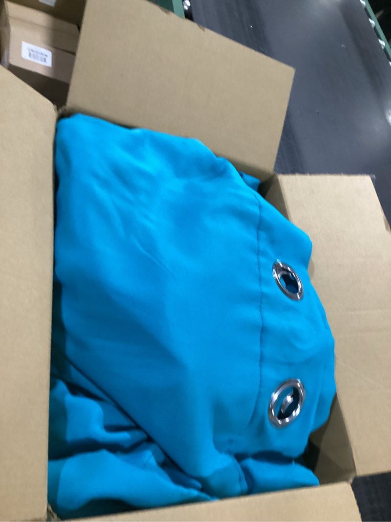 Condition photo showing As Is for Ikiriska Blackout Extra Long Curtain Drape 8-24 ft Long (1 Panel) 100\" or 50\" Wide. (Teal, 50?Wx144?L) teal50?Wx144?L