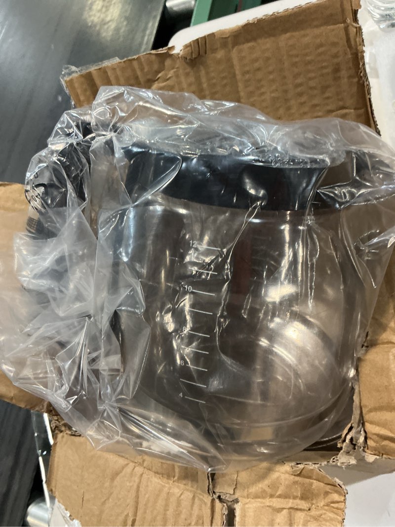 Condition photo showing New/Like New for 12-cup replacement glass carafe, black, 12 cup glass pot, compatible with cuisinart coffee maker:chw-12, dcc-750 series, dcc-1100 series,dcc-1200 series,dcc-1100bk, dgb-550bk, dgb-625bc and dcc-2650