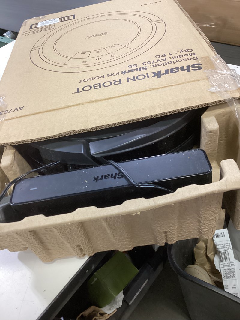 Condition photo showing As Is for Shark AV753 ION Robot Vacuum, Tri-Brush System, Wifi Connected, 120 Min Runtime, Works with Alexa, Multi Surface Cleaning, Grey ION Robot (Grey)