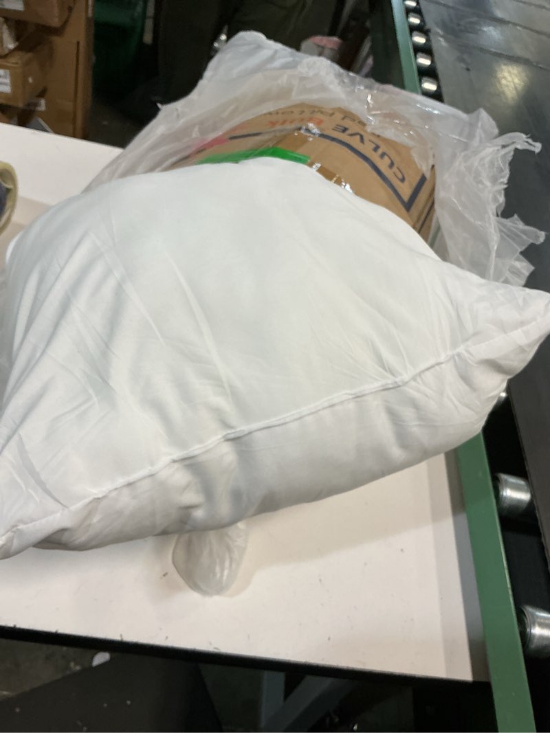 Condition photo showing Good Condition for CULVE Bed Pillows Standard Size Set of 4-20x26 Flat Pillows for Sleeping Thin, Medium Support Soft Down Alternative Filling for Side Stomach Back Sleeper Standard White 4