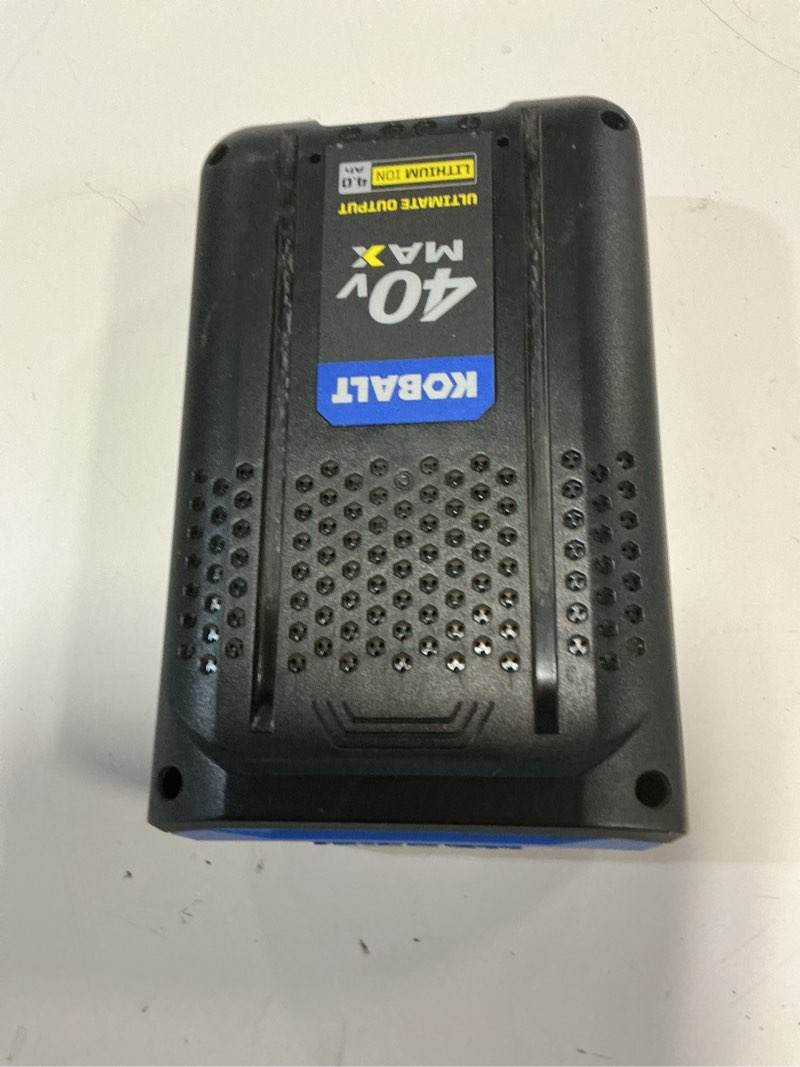 Condition photo showing As Is for kobalt 40 -volt, 4 ah 1 -pack lithium ion (li-ion) battery