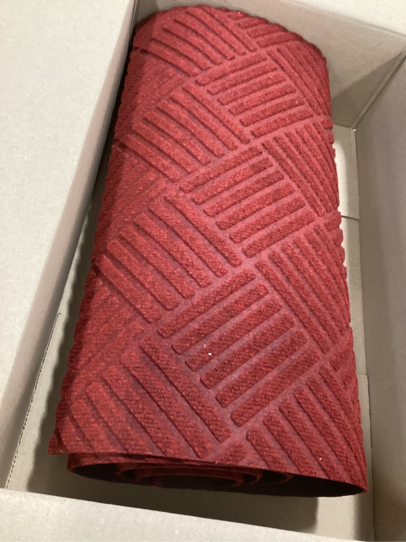 Condition photo showing Good Condition for Hallway Runner Rug 2FTx5FT Washable Non-Slip Rubber Back Area Rug Indoor Outdoor Carpet Door Mat for Floor Entryway Bathroom Laundry Room Foyer Balcony Kitchen Bedroom Living Room Red Red 2FTx5FT