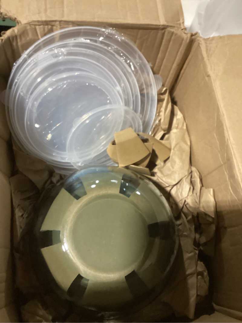 Condition photo showing Good Condition for COOK WITH COLOR 12 Pc Glass Mixing Bowl Set with Lids – Borosilicate Glass Nesting Bowls for Cooking, Baking and Meal Prep, Colored Blue