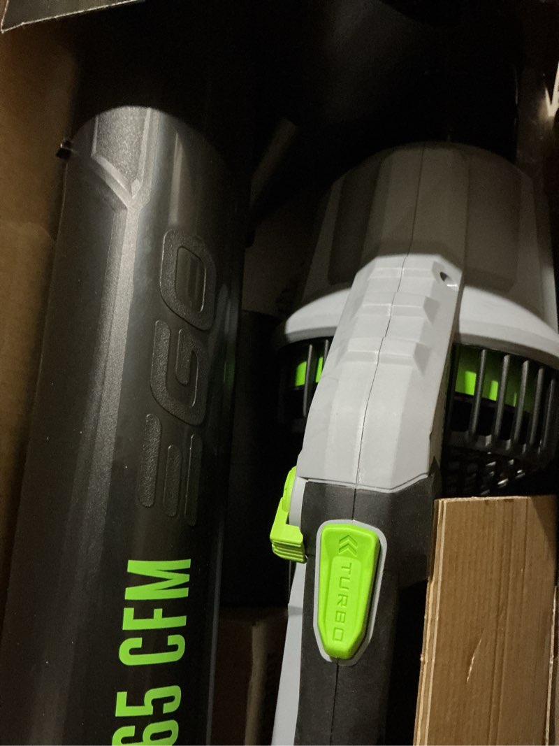 Condition photo showing As Is for ego power+ lb7654 200 mph 765 cfm 56 v battery handheld leaf blower kit (battery & charger) w/ 5.0 ah battery