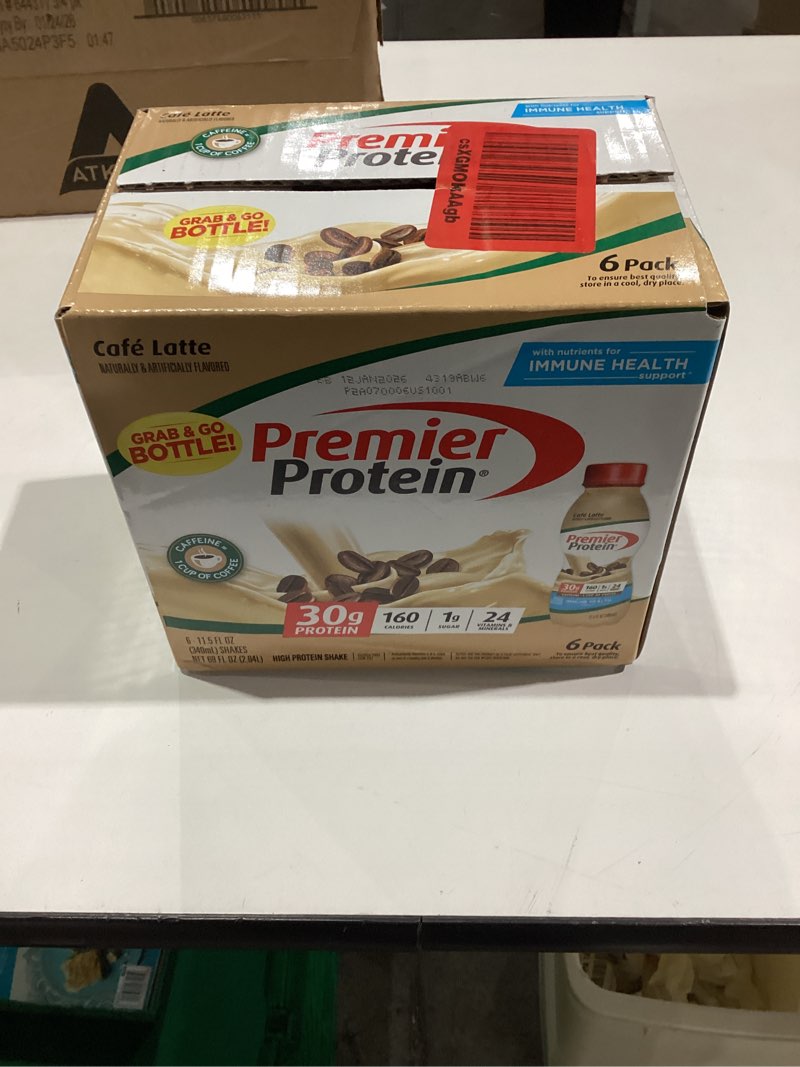 Condition photo showing New/Like New for Premier Protein Shake, Café Latte, 30g Protein, No Added Sugar, 24 Vitamins & Minerals to Support Immune Health, 11.5 fl oz, 6 Pack (Packaging May Vary) Cafe Latte 11.5 Fl Oz (Pack of 6)