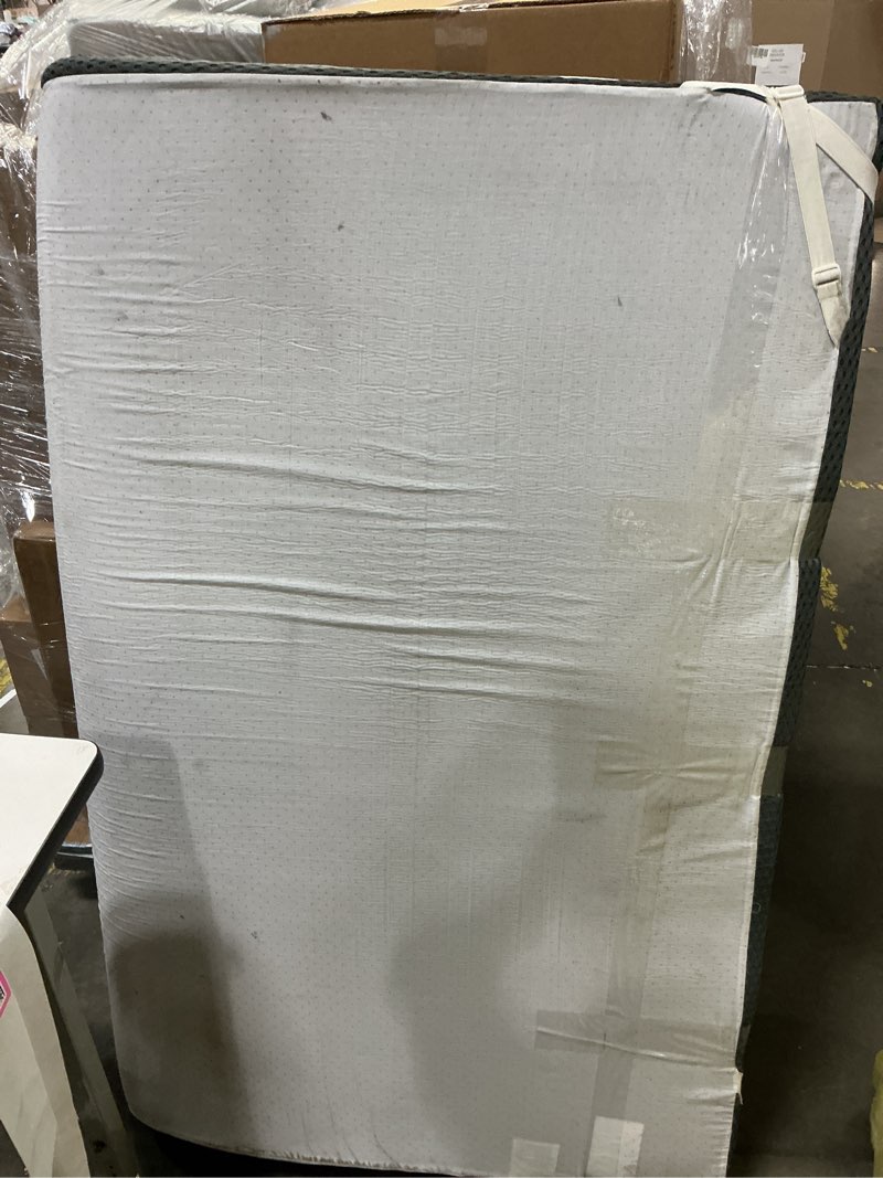 Condition photo showing As Is for Glendan Firm Mattress Topper Queen: 3 Inch High Density Foam Mattress Pad - Extra Support Bed Topper for Pain Relief - Washable Cover with Anti-Slip Straps - CertiPUR-US Oeko-Tex Certified 80x60 Queen-NEW