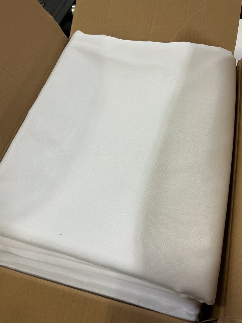 Condition photo showing Good Condition for sancua white table cloths rectangle, 5 pack tablecoths for 6 foot tables - washable polyester fabric table cover for wedding, birthday party, banquet reception, 54x108 inch white 5 pack 54x108 inch, rectangle