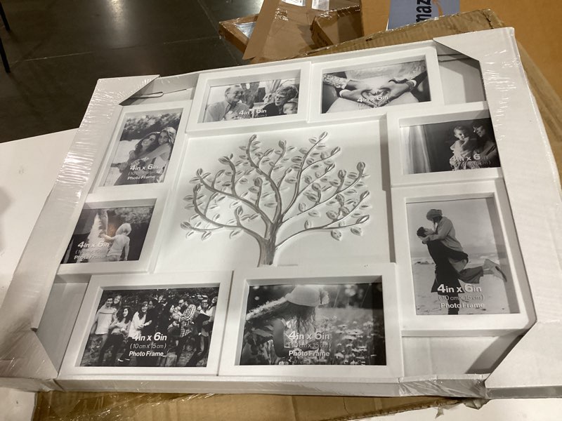 Condition photo showing Good Condition for hello laura - picture frame collage large wall hanging photo frames elegant tree collage frame gifts for family friends 4x6 inch home wall decor gallery display (white - silver tree)