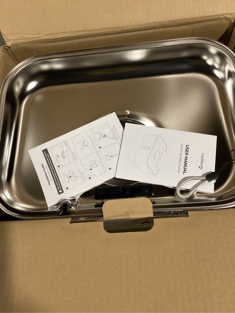 Condition photo showing Good Condition for 3 Gal Stainless Steel Dog Water Fountain for Large Dog, Dog Water Bowl Dispenser with Water Level Window, Super Quiet Pet Water Fountain for S-L Dogs and Multi-Pet with 10 Filters & 10 Filter Sponges Stainless Steel Pet Fountain + 10 Filters + 10 Sponges