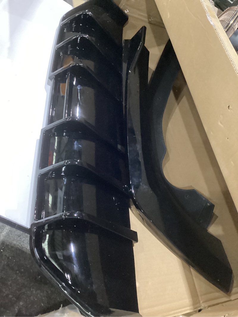 Condition photo showing As Is for add-on rear diffuser extension for kia k5 2020-2024 gt-line,abs rear diffuser extension, gloss black