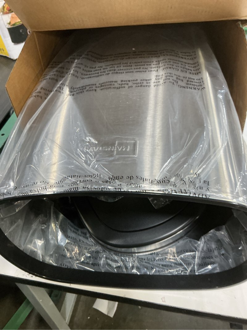 Condition photo showing Good Condition for ninestars automatic touchless motion sensor rectangular trash can 13.2 gallons, 50l, silver, 13 gal. 50 l, silver trim