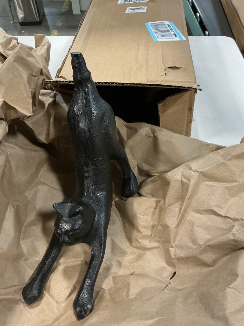 Condition photo showing As Is for Cat Paper Towel Holder 17'' Cast Iron Paper Towel Holder Funny Toilet Paper Holder for The Floor or Counter in The Kitchen or Bathroom Bronze Rustic