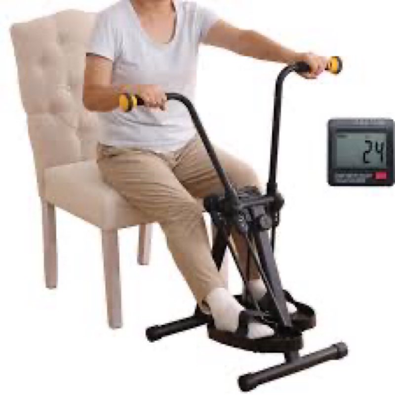 MDODM Pedal Exerciser Bike for Seniors, Hand Arm Leg and Knee Physical Therapy Exercise Equipment, E
