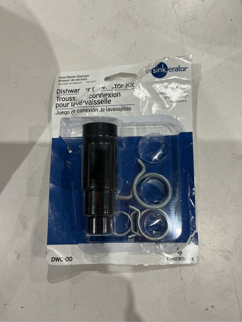 Condition photo showing As Is for insinkerator dishwasher connector kit rubber
