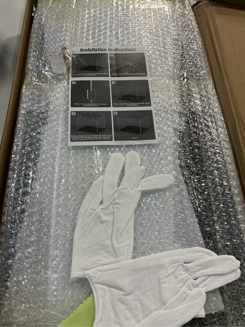Condition photo showing New/Like New for choowin acrylic display case for lego car display for lego porsche 911 mclaren p1 ferrari sp3 display thickened clear acrylic display cases for collectibles assemble dustproof display box(black base)