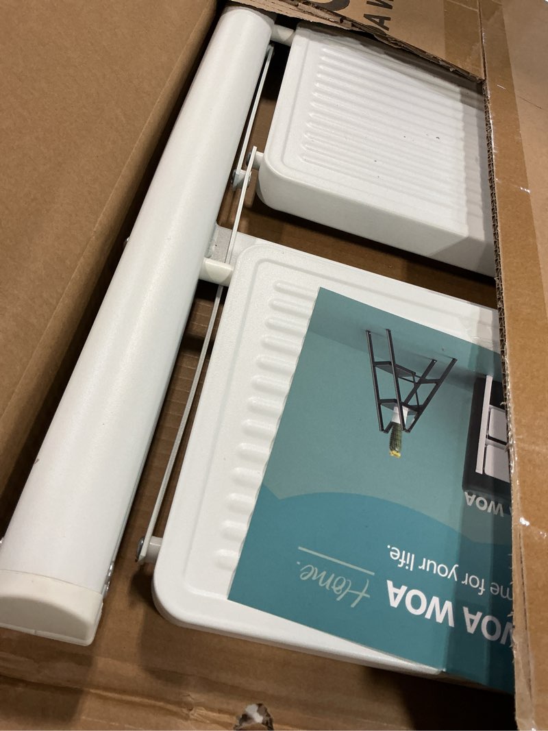 Condition photo showing As Is for WOA WOA 2 Step Ladder, Folding Step Stool with Broad Pedals, Compact Stepping Stool, Sturdy Steel Ladders for Home with Anti-Slip Feet, Supports up to 330 lbs - White White 2 Step