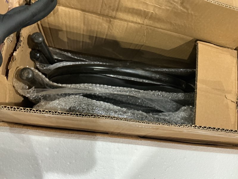 Condition photo showing New/Like New for garvee 4 pack folding chairs, portable metal frame padded folding chair, foldable chairs with pu leather cushion and back for guests kitchen office events wedding party, black